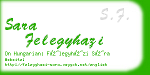 sara felegyhazi business card